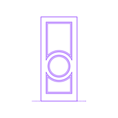 Buildings Exterior Doors Solid Entry Door Ornate 3 Panels Circle Svg Line Art, Free Vectors File